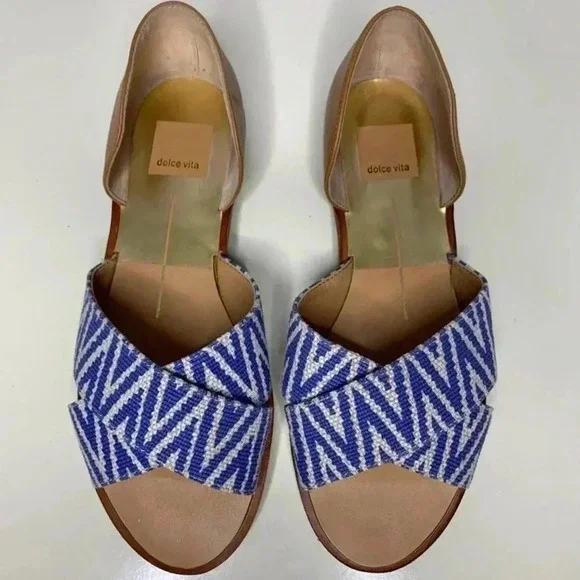 Dolce Vita Blue and White Women's Sandals - Picture 2 of 6